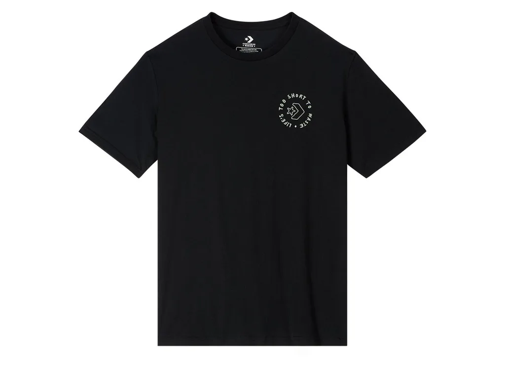 Men’s Life’s Short Embroidered Tee Black